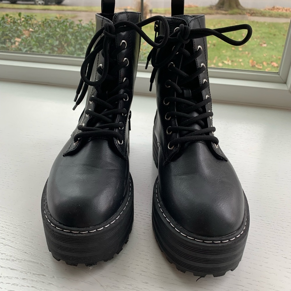 H&M black combat boots